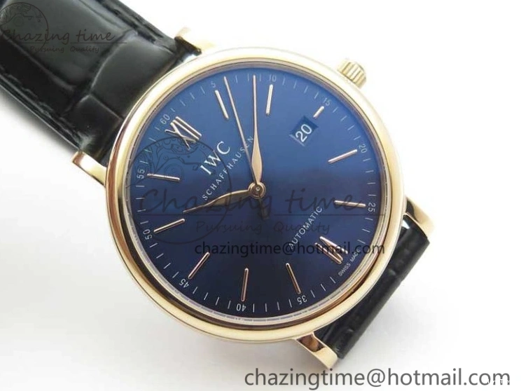 MIROTIME 0203 MoistureWicking Portofino Automatic RG IW356522 FKF 1:1 Best Edition Blue Dial on Black Croco Strap A 7109